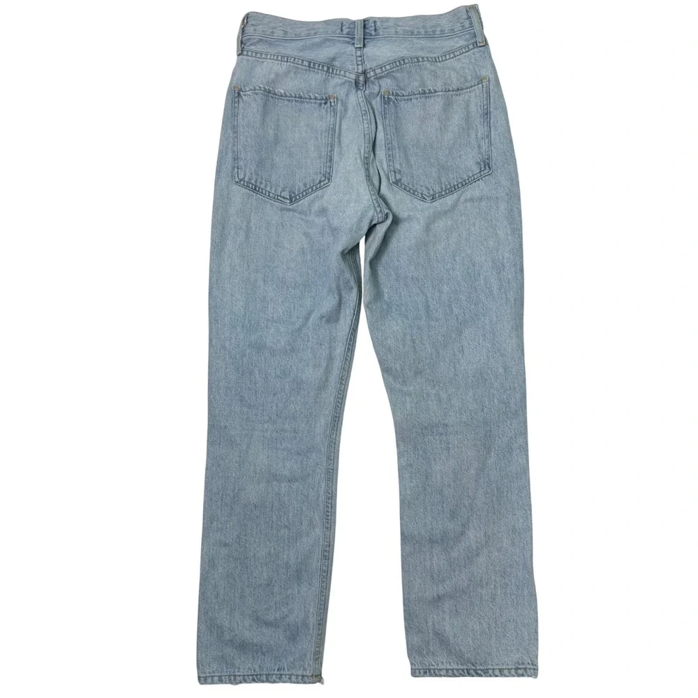 Agolde Riley Crop High Rise Straight Jeans Women's Size 26 Distressed - Picture 3 of 8